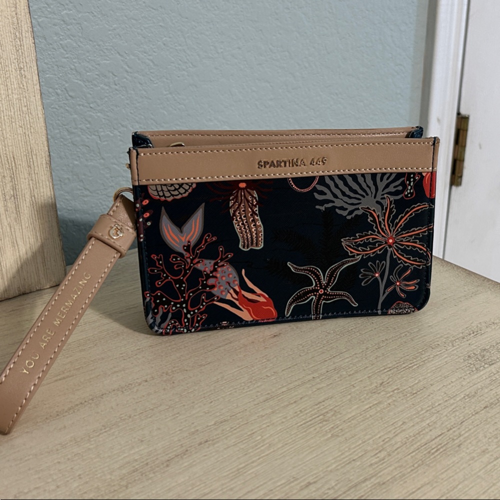 Spartina 449 mermaid wristlet navy